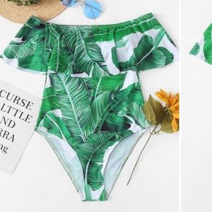 Jungle Leaf One Piece Plus Size